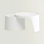 Table basse gigogne ronde extensible en acrylique avec plateau