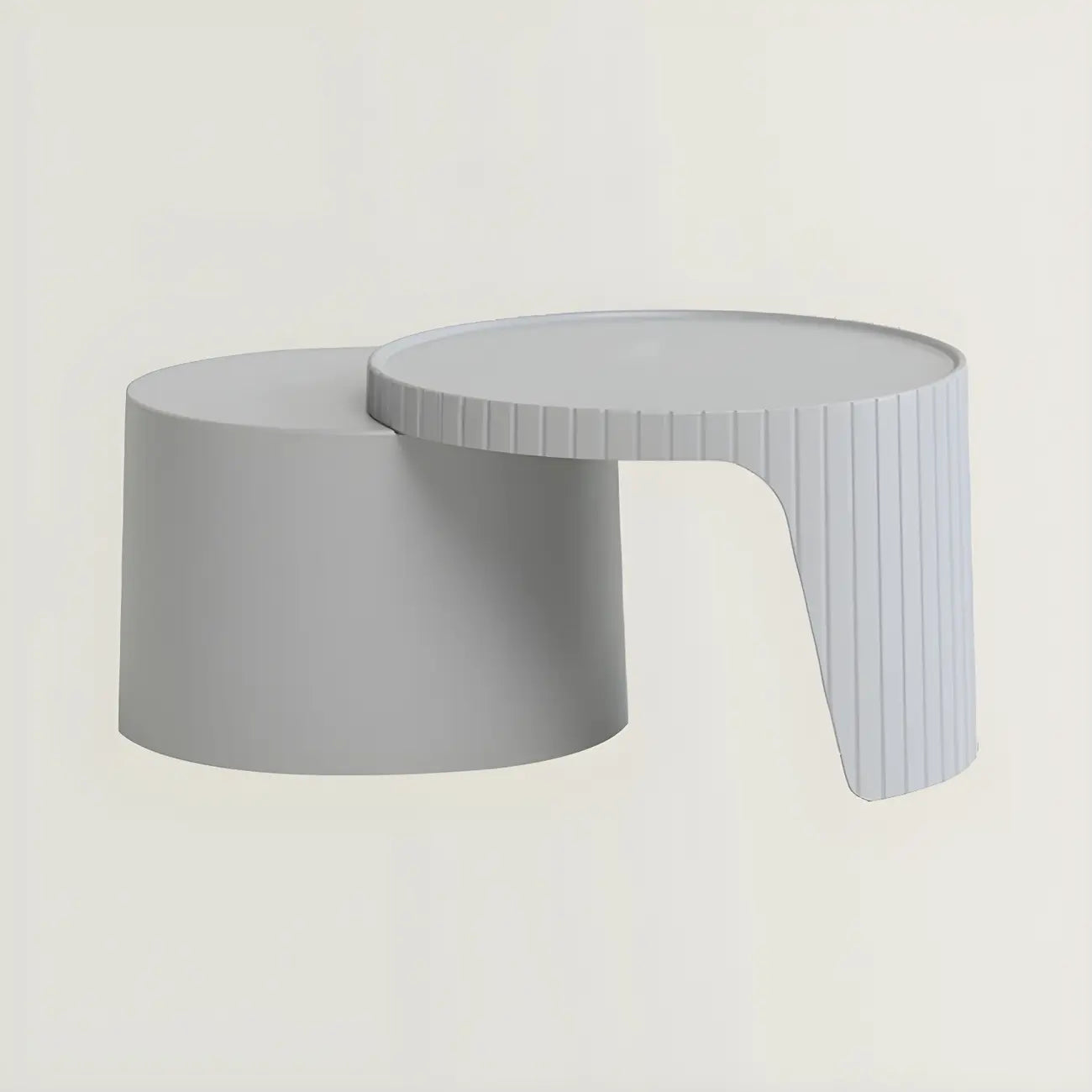 Table basse gigogne ronde extensible en acrylique avec plateau