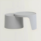 Table basse gigogne ronde extensible en acrylique avec plateau