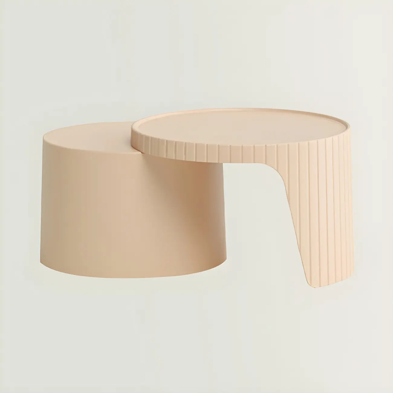 Table basse gigogne ronde extensible en acrylique avec plateau