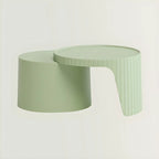 Table basse gigogne ronde extensible en acrylique avec plateau