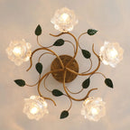 Plafonnier semi-encastré à LED cristal 5/9 lumières pour intérieur