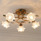 Plafonnier semi-encastré à LED cristal 5/9 lumières pour intérieur
