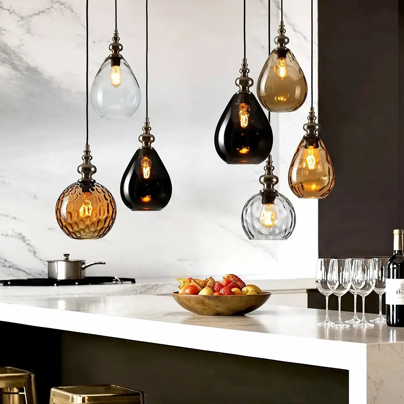 Suspension en verre couleur dune pour la décoration intérieure