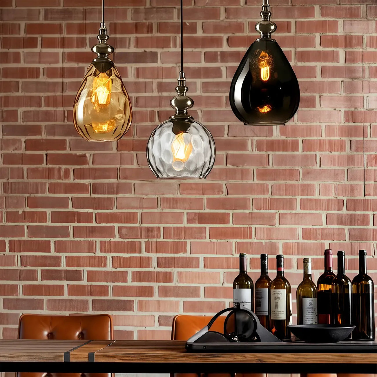 Suspension en verre couleur dune pour la décoration intérieure