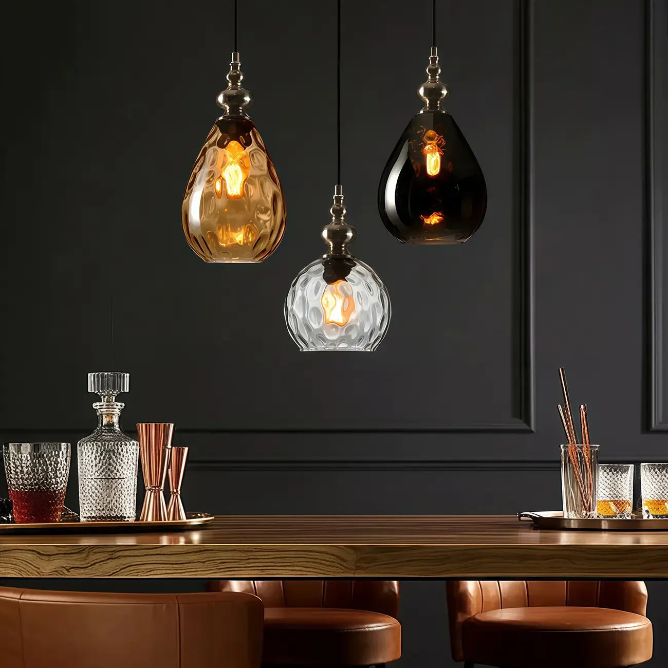 Suspension en verre couleur dune pour la décoration intérieure