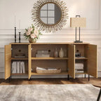 Ensemble de meubles de chambre modernes 3 pièces WAMPAT, comprenant un buffet, un ensemble de 2 tables de chevet,