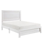 Ensemble de chambre à coucher Ko trois pièces pour lit double, détails de panneaux, poignées en métal noir, blanc