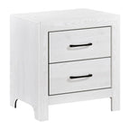 Ensemble de chambre à coucher Ko trois pièces pour lit double, détails de panneaux, poignées en métal noir, blanc