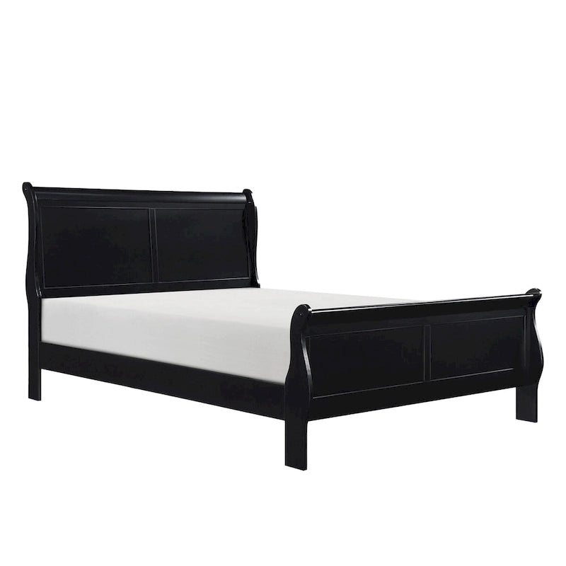 Ensemble de chambre à coucher Fy quatre pièces pour lit queen size, poignées en métal nickel antique, noir