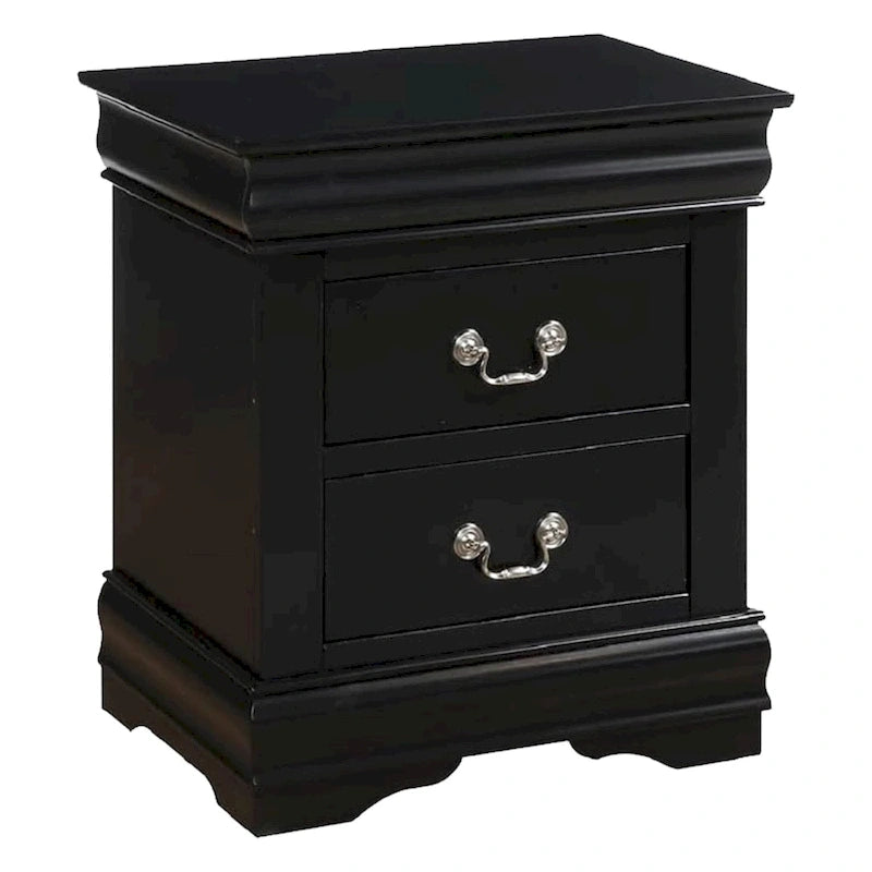 Ensemble de chambre à coucher Fy quatre pièces pour lit queen size, poignées en métal nickel antique, noir