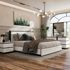 Ensemble de chambre à coucher moderne 4 pièces en bois blanc Conjira de Furniture of America