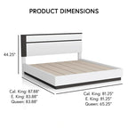 Ensemble de chambre à coucher moderne 3 pièces Conjira en bois blanc avec plateforme de Furniture of America