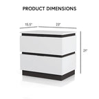 Ensemble de chambre à coucher moderne 3 pièces Conjira en bois blanc avec plateforme de Furniture of America