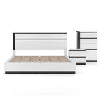 Ensemble de chambre à coucher moderne 3 pièces Conjira en bois blanc avec plateforme de Furniture of America