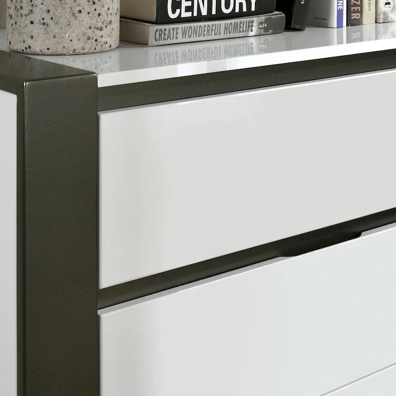 Ensemble de chambre à coucher moderne 3 pièces Conjira en bois blanc avec plateforme de Furniture of America
