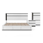 Ensemble de chambre à coucher moderne 3 pièces en bois blanc Conjira de Furniture of America