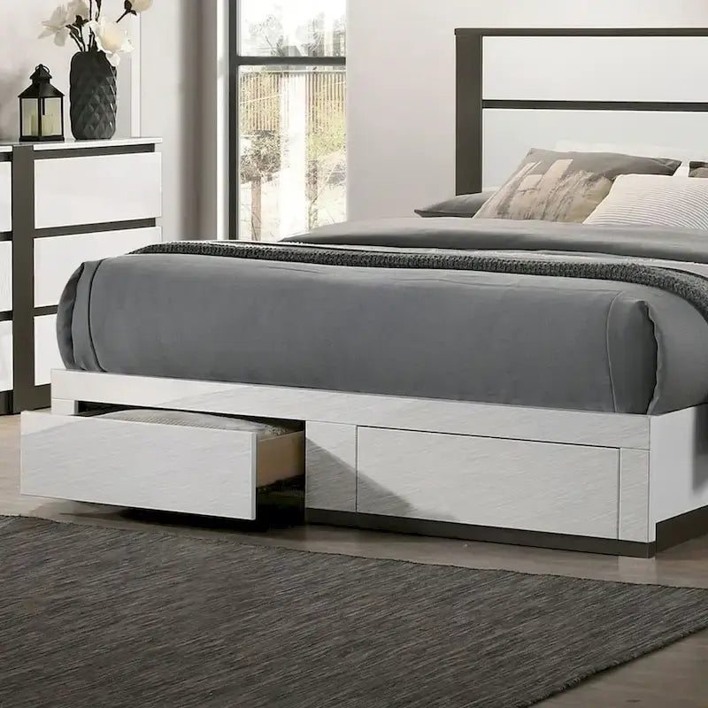Ensemble de chambre à coucher moderne 3 pièces en bois blanc Conjira de Furniture of America