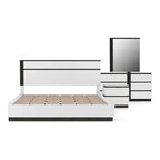 Ensemble de chambre à coucher moderne Conjira 4 pièces en bois blanc avec plateforme, de Furniture of America