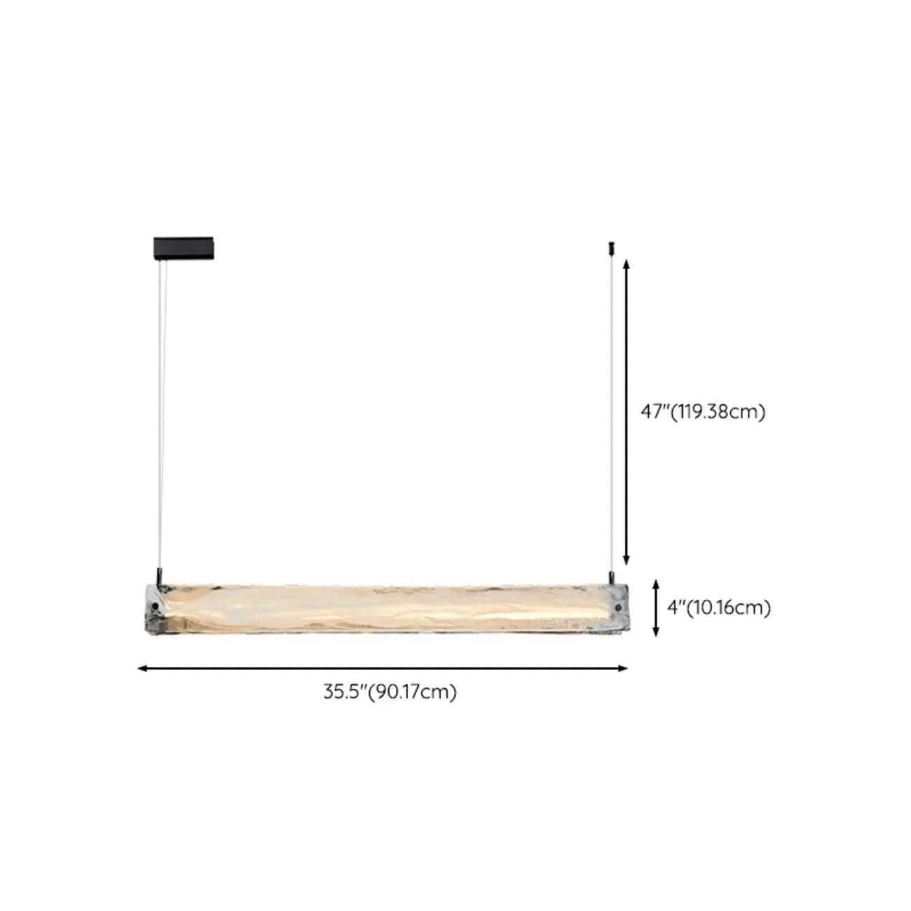 Suspension élégante en verre pour îlot de cuisine, avec éclairage LED à intensité variable.