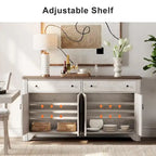 Buffet de style campagnard WAMPAT 122 W, grand modèle, avec portes et étagère réglable.