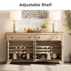 Buffet de style campagnard WAMPAT 122 W, grand modèle, avec portes et étagère réglable.