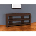 Meuble TV en bois marron foncé de 42 pouces avec étagères ouvertes pour téléviseurs de 55 pouces, console média pour salon - 19.75H x 15.5W x 42L