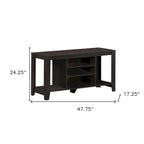 Meuble TV contemporain en bois avec rangement ouvert – Meuble de divertissement de 48 pouces pour écrans de 55 pouces – 24,25 H x 17,25 L x 47,75 P