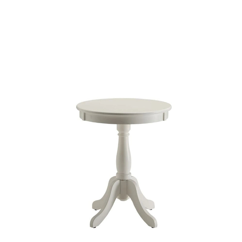 Table d'appoint ou de chevet ronde en bois avec piédestal et finition mate pour salon ou chambre - 18L x 18W x 22H
