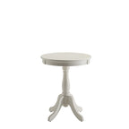 Table d'appoint ou de chevet ronde en bois avec piédestal et finition mate pour salon ou chambre - 18L x 18W x 22H