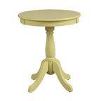 Table d'appoint ou de chevet ronde en bois avec piédestal et finition mate pour salon ou chambre - 18L x 18W x 22H