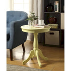 Table d'appoint ou de chevet ronde en bois avec piédestal et finition mate pour salon ou chambre - 18L x 18W x 22H