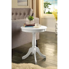 Table d'appoint ou de chevet ronde en bois avec piédestal et finition mate pour salon ou chambre - 18L x 18W x 22H