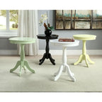 Table d'appoint ou de chevet ronde en bois avec piédestal et finition mate pour salon ou chambre - 18L x 18W x 22H