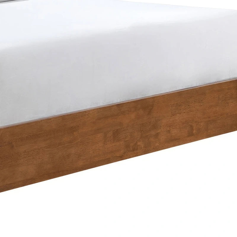 Ensemble de chambre à coucher plateforme 4 pièces Beau Midcentury en bois de noyer de Furniture of America