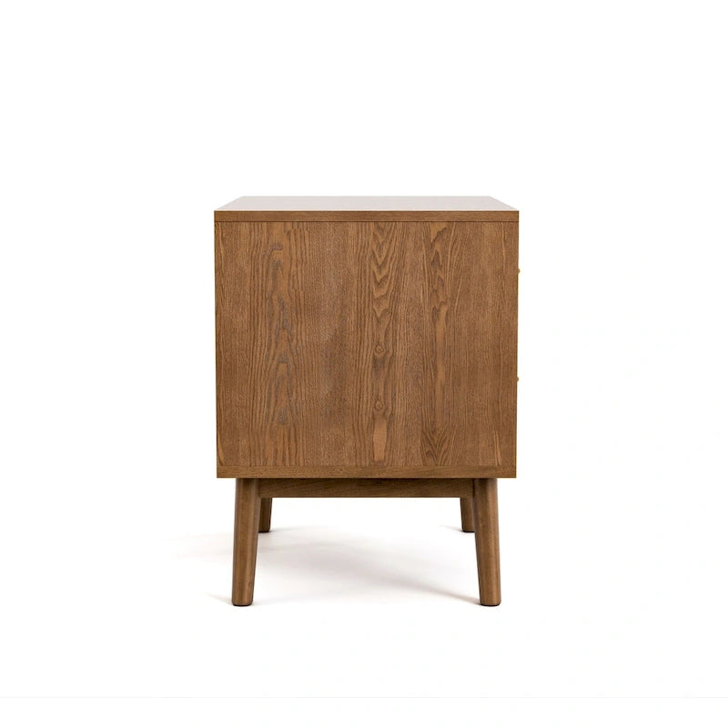 Ensemble de chambre à coucher plateforme 4 pièces Beau Midcentury en bois de noyer de Furniture of America