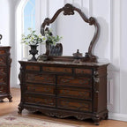 Ensemble de chambre à coucher traditionnel Eugene 6 pièces en bois massif de Furniture of America