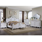 Ensemble de chambre à coucher traditionnel Eugene en bois massif, 6 panneaux, de Furniture of America