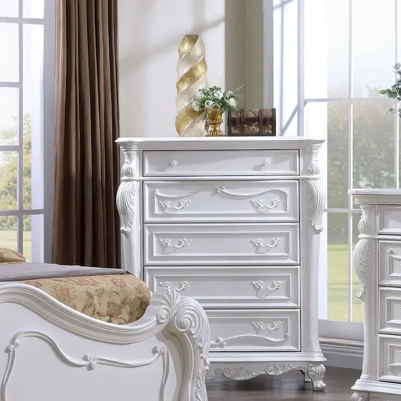 Ensemble de chambre à coucher traditionnel Eugene en bois massif, 6 panneaux, de Furniture of America