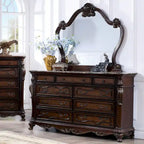 Ensemble de chambre à coucher traditionnel Eugene en bois massif, 6 panneaux, de Furniture of America