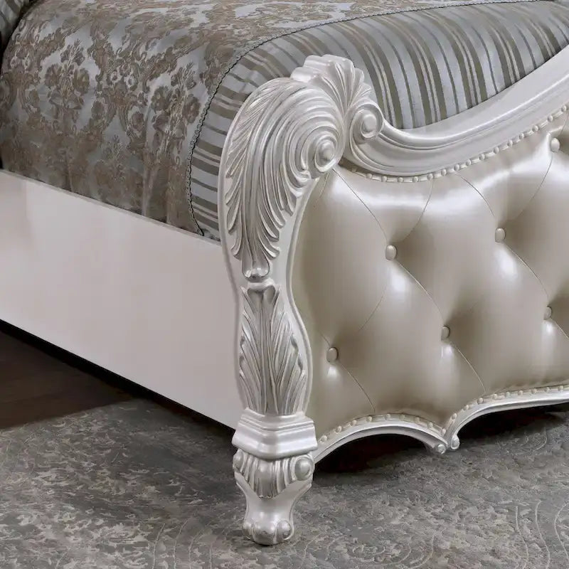 Ensemble de chambre à coucher traditionnel 3 pièces Eugene de Furniture of America, panneaux en bois massif