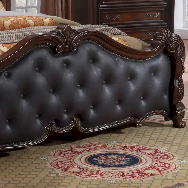 Ensemble de chambre à coucher traditionnel 3 pièces Eugene de Furniture of America, panneaux en bois massif