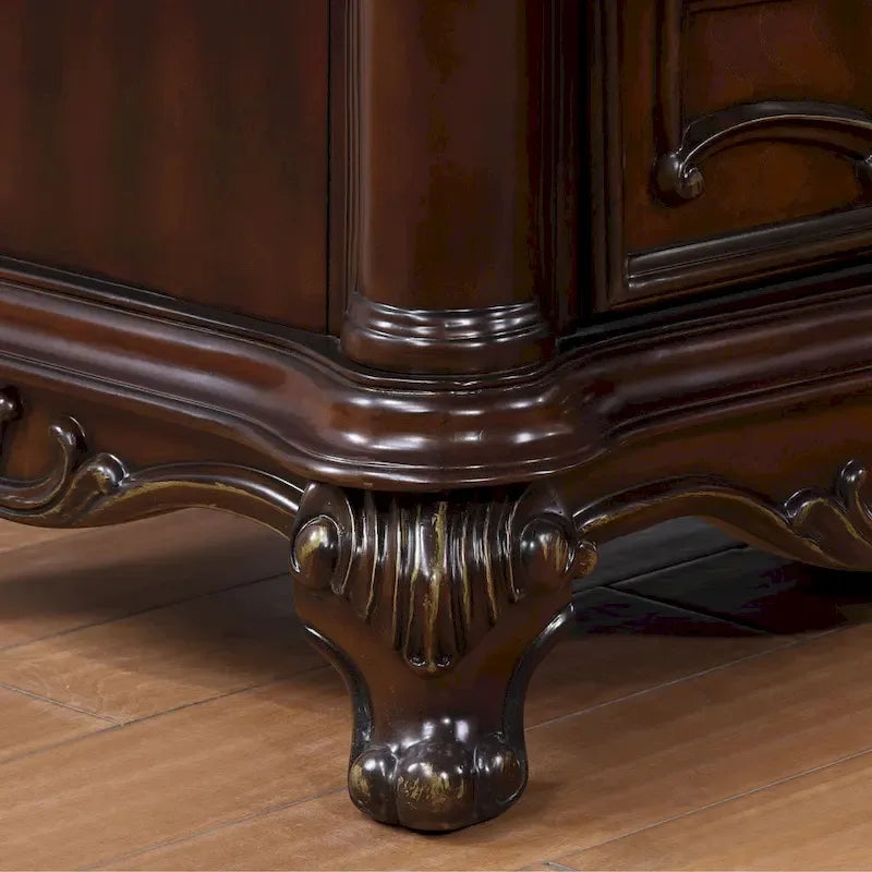 Ensemble de chambre à coucher traditionnel 3 pièces Eugene de Furniture of America, panneaux en bois massif