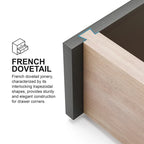 Ensemble de chambre à coucher traditionnel Eugene en bois massif, 3 pièces, de Furniture of America