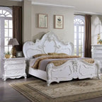 Ensemble de chambre à coucher traditionnel Eugene en bois massif, 3 pièces, de Furniture of America