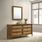 Ensemble de chambre à coucher en rotin 5 pièces Roundhill Furniture Vichy avec lit queen rembourré, commode, coiffeuse, miroir et 2 tables de chevet