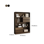 Bibliothèque de rangement contemporaine en bois noir à plusieurs étagères