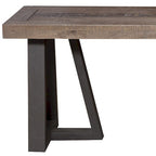 Banc de salle à manger en bois de pin naturel vieilli rustique avec pieds en métal noir – 14 P x 75 L x 18 H