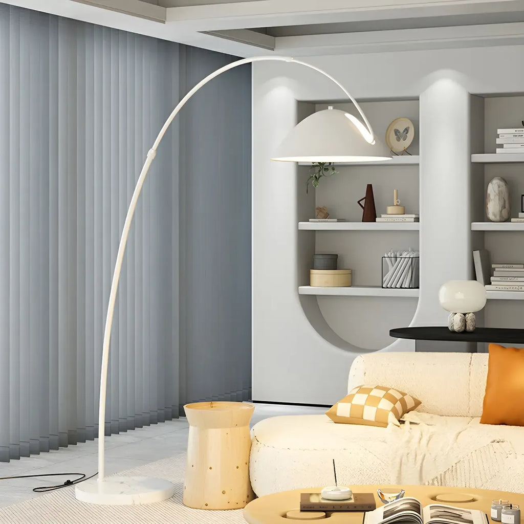 Grand lampadaire moderne minimaliste en métal à dôme arqué réglable