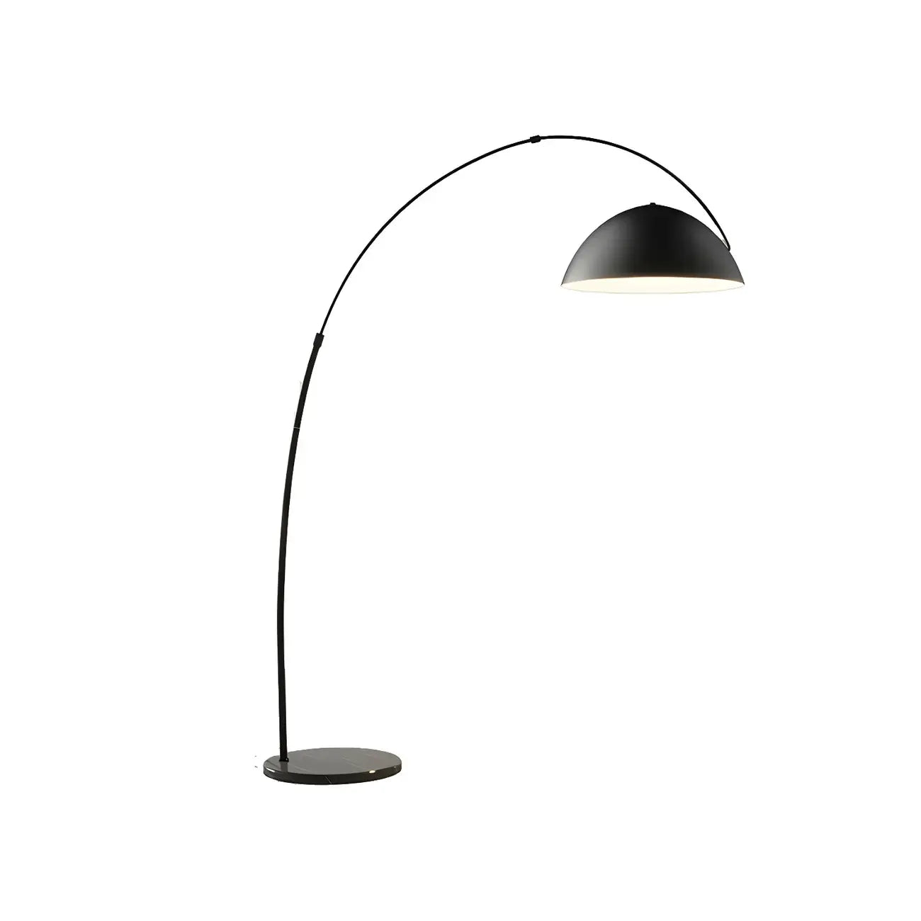 Grand lampadaire moderne minimaliste en métal à dôme arqué réglable